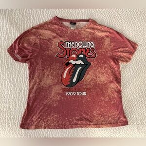The Rolling Stones Tour Tee - Red Burnout Tee L XL